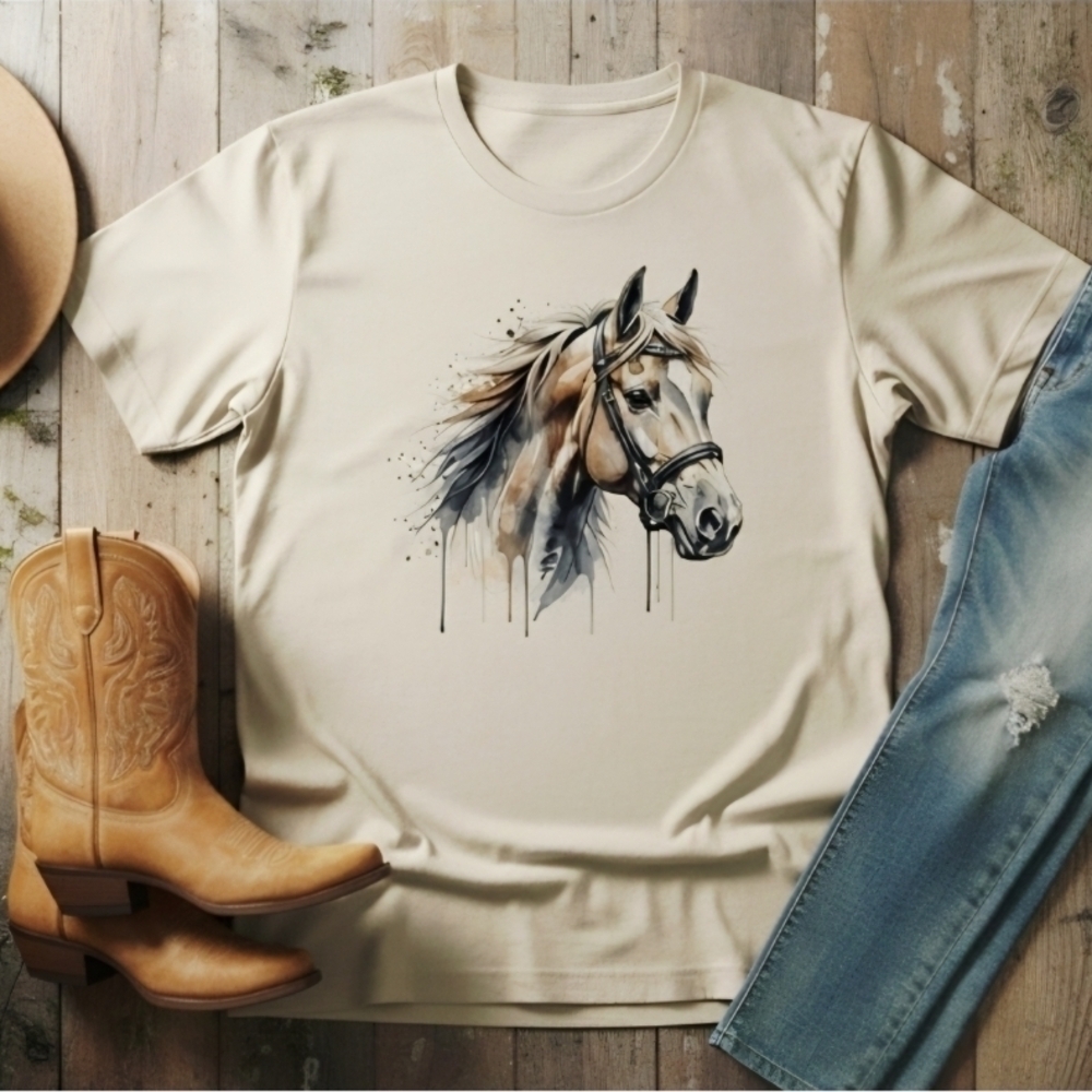 Watercolor Horse Graphic Tee | Western Cowgirl Shirt | Equestrian Horse Lover